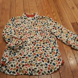 Leaf print button up shirt